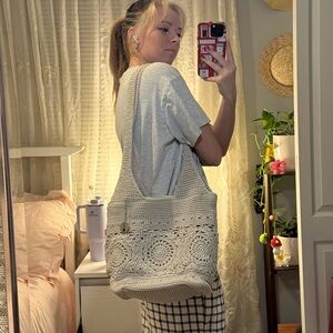 TheSak Crochet Tote Bag in Cream